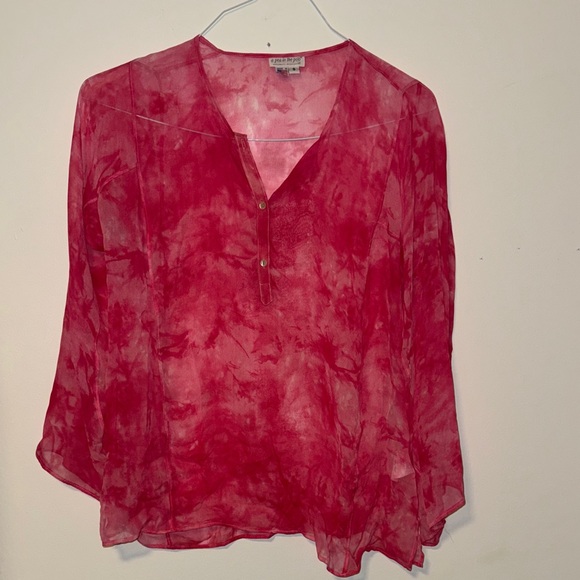 A Pea in the Pod Tops - A Pea in the Pod Vibrant Red pink Blouse